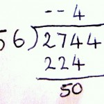 showing division of 2744 by 56